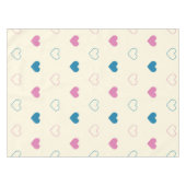 Cute Simple Heart Pattern blauw roze crème Tafelkleed (Voorkant (Horizontaal))