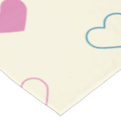 Cute Simple Heart Pattern blauw roze crème Tafelkleed (Gekanteld)