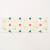 Cute Simple Heart Pattern blauw roze crème Yogamat (Voorkant (horizontaal))