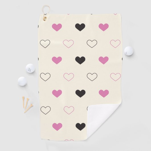 Cute Simple Heart Pattern Golfhanddoek (Insitu)