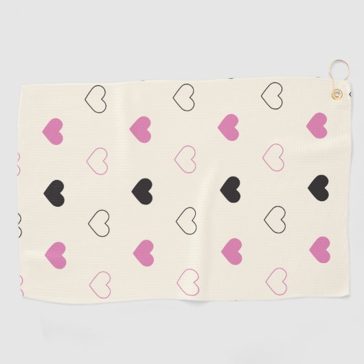 Cute Simple Heart Pattern Golfhanddoek (Horizontaal)