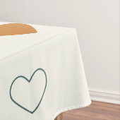 Cute Simple Heart Pattern Orange Cream Green Tafelkleed (Voorbeeld)