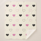 Cute Simple Heart Pattern Sherpa Deken (Voorkant)
