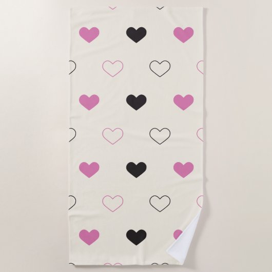 Cute Simple Heart Pattern Strandlaken (Voorkant)