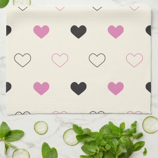 Cute Simple Heart Pattern Theedoek (Gevouwen)