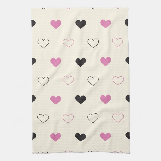 Cute Simple Heart Pattern Theedoek (Verticaal)