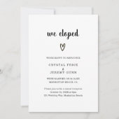 Cute Simple Heart Photo Modern Wedding Reception Kaart (Voorkant)