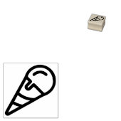Cute Simple Ice Cream Cone Illustration Mini Rubberstempel (Gestempeld)