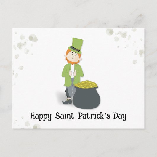 Cute Simple Leprechaun St. Patrick's Day Green Briefkaart (Voorkant)
