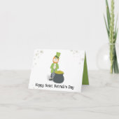 Cute Simple Leprechaun St. Patrick's Day Green Kaart (Voorkant)
