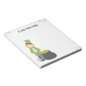 Cute Simple Leprechaun St. Patrick's Day Green Notitieblok (Schuin)