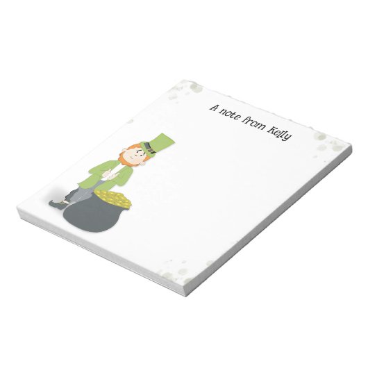 Cute Simple Leprechaun St. Patrick's Day Green Notitieblok (Linkerzijde)