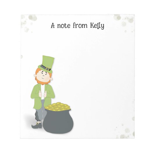 Cute Simple Leprechaun St. Patrick's Day Green Notitieblok (Voorkant)
