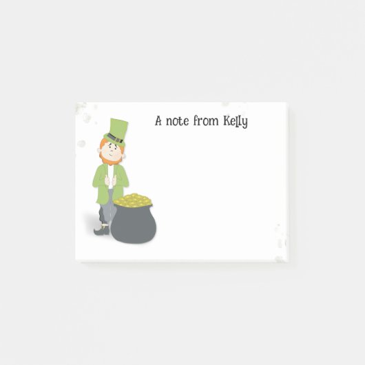 Cute Simple Leprechaun St. Patrick's Day Green Post-it® Notes (Voorkant)