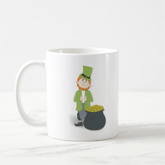 Cute Simple Leprechaun St. Patrick's Day Koffiemok (Links)
