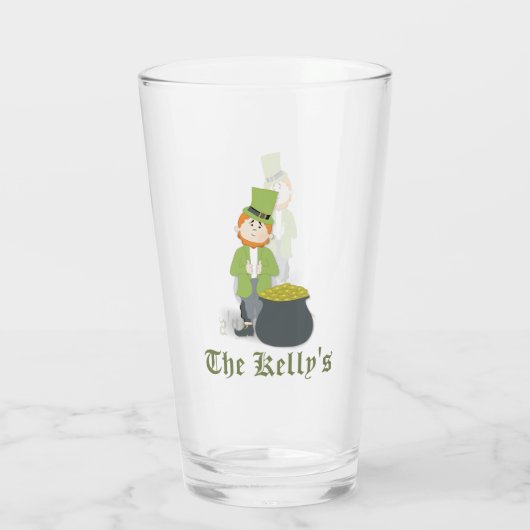 Cute Simple Leprechaun St. Patrick's Day Whimsical Glas (Achterkant)