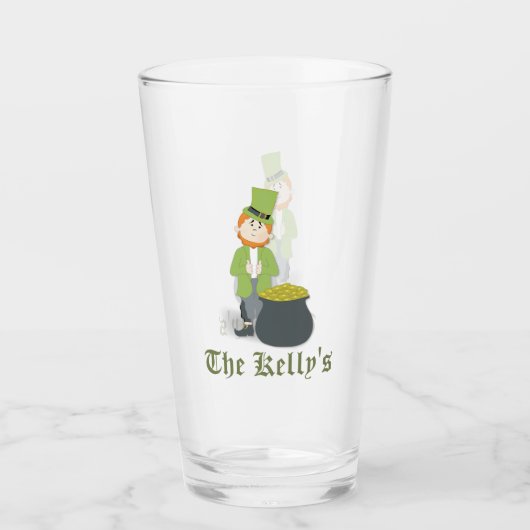 Cute Simple Leprechaun St. Patrick's Day Whimsical Glas (Voorkant)