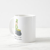 Cute Simple Leprechaun St. Patrick's Day Whimsical Koffiemok (Voorkant links)