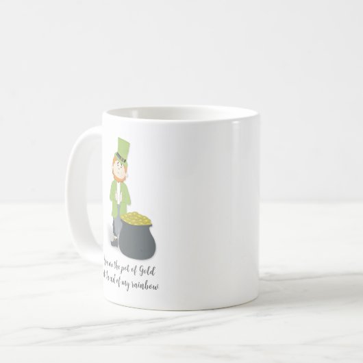 Cute Simple Leprechaun St. Patrick's Day Whimsical Koffiemok (Voorkant links)