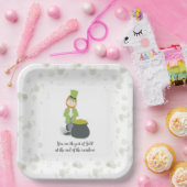 Cute Simple Leprechaun St. Patrick's Day Whimsical Papieren Bordje (Feest)