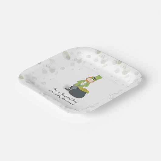 Cute Simple Leprechaun St. Patrick's Day Whimsical Papieren Bordje (Gebogen)