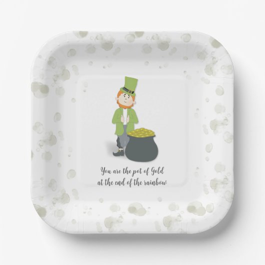 Cute Simple Leprechaun St. Patrick's Day Whimsical Papieren Bordje (Voorkant)