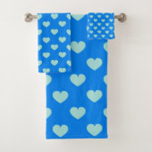 Cute Simple Light Blue Coastal Sweet Heart Pattern Bad Handdoek (Insitu)