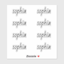 Cute Simple Modern Typography Name Sticker