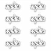 Cute Simple Modern Typography Name Sticker (Voorkant)