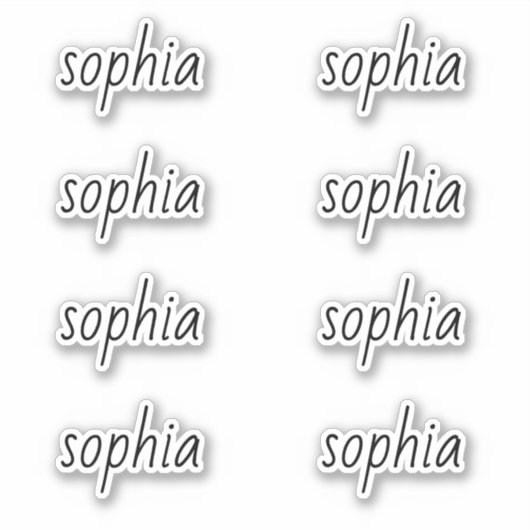 Cute Simple Modern Typography Name Sticker (Voorkant)