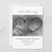 Cute Simple Newborn Custom Photo Hallo Baby Birth Aankondiging (Voorkant)