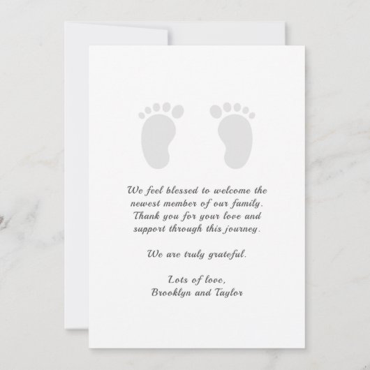 Cute Simple Newborn Custom Photo Hallo Baby Birth Aankondiging (Achterkant)