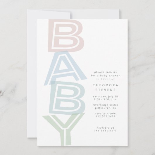 Cute Simple pastel baby shower Kaart (Voorkant)