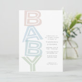 Cute Simple pastel baby shower Kaart (Staand voorkant)