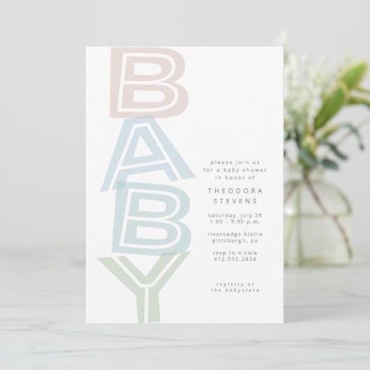 Cute Simple pastel baby shower Kaart (Staand voorkant)