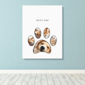 Cute Simple Paw Print Custom Pet Photo Collage (Insitu (Houten vloer))