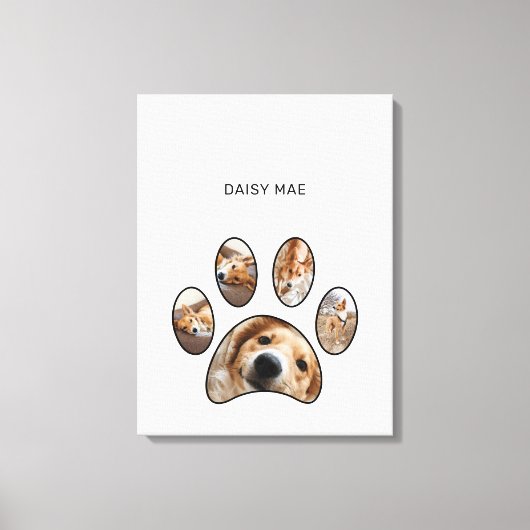 Cute Simple Paw Print Custom Pet Photo Collage (Voorkant)