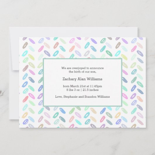 Cute Simple Photo Baby Birth Notice Aankondiging (Achterkant)