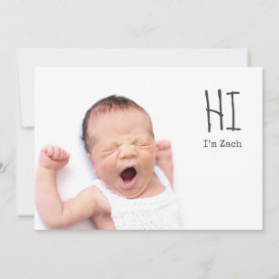 Cute Simple Photo Baby Birth Notice Aankondiging