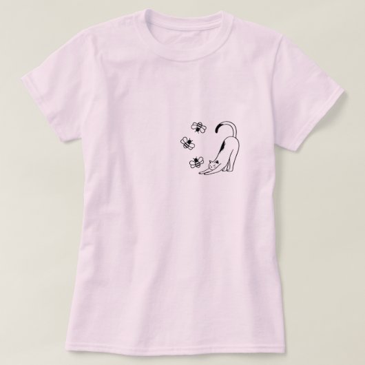 Cute Simple Pink Cat  T-shirt (Design voorkant)