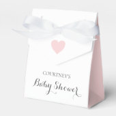 Cute Simple Pink Heart Girl Baby shower Bedankdoosjes (Voorkant Zijde)
