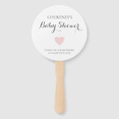Cute Simple Pink Heart Girl Baby shower Handwaaier (Achterkant)