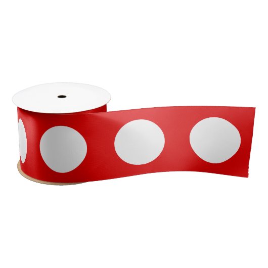 Cute Simple Red and White Polka Dots Satijnen Lint (Spoel)
