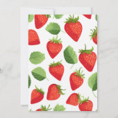 Cute Simple Red Berry Sweet Birthday Invitation Kaart (Achterkant)