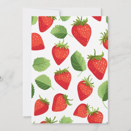 Cute Simple Red Berry Sweet Birthday Invitation Kaart (Achterkant)