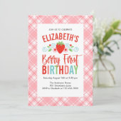 Cute Simple Red Berry Sweet Birthday Kaart (Staand voorkant)