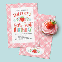 Cute Simple Red Berry Sweet Birthday
