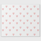 Cute & Simple Red Hearts Valentijnsdag Cadeaupapier (Vlak)