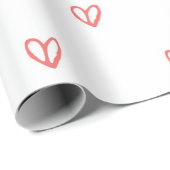 Cute & Simple Red Hearts Valentijnsdag Cadeaupapier (Rol Hoek)