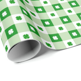 Cute Simple St Patrick's Lucky Clover Green Pset Cadeaupapier